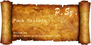 Pack Szilvia névjegykártya