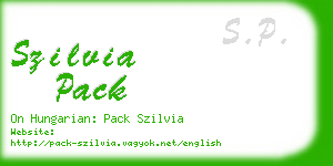 szilvia pack business card